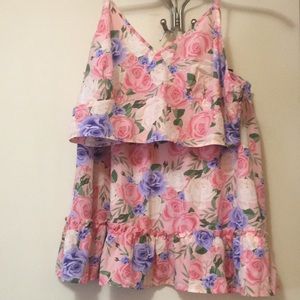 Two piece floral skirt and top set size 3X
